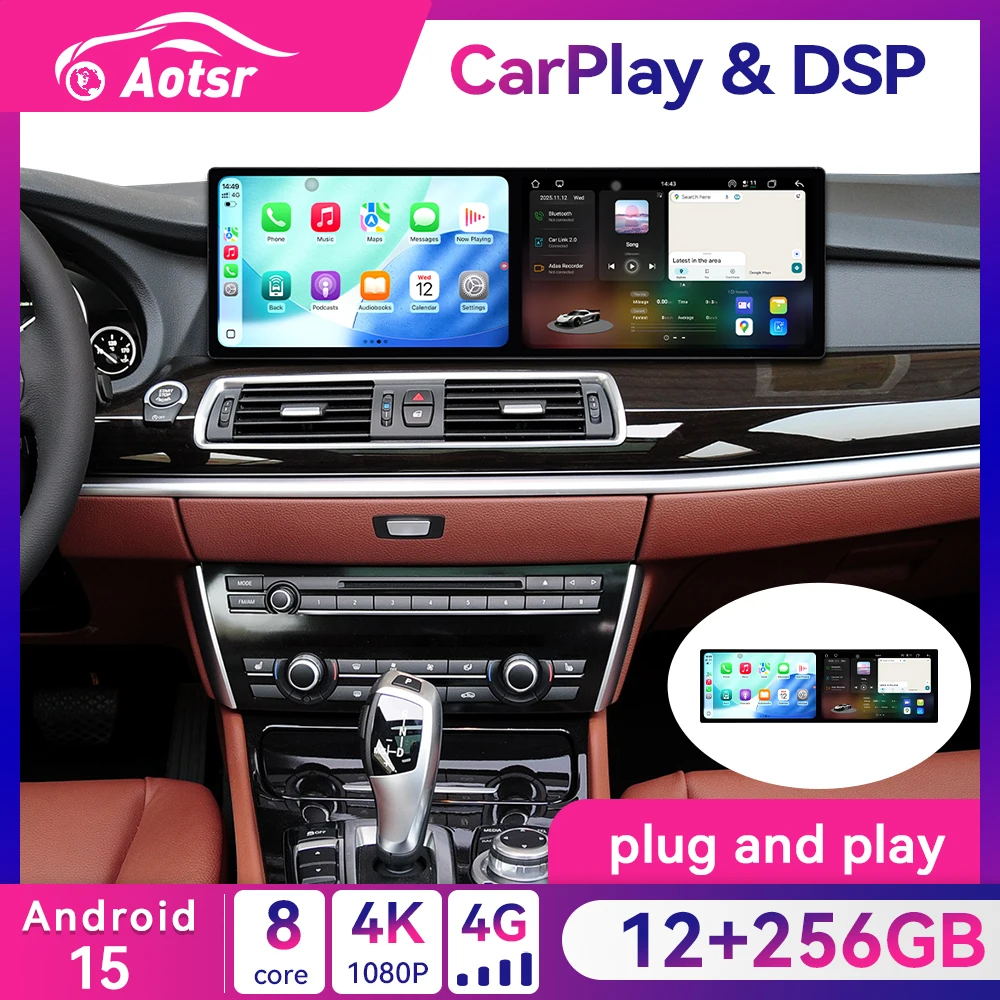 

Android 15 двойной 9,1 дюйма для BMW 5 серии GT F07 CIC 2011-2017 NBT Автомобильный carplay Радио Мультимедийный плеер GPS-навигация Стерео WIFI