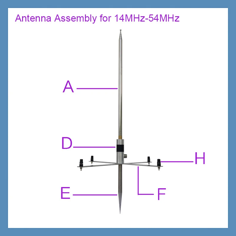GPTWO-PRO Advanced Version Portable Shortwave Antenna 7-54MHz 200W for SSB CW FM GP Communication