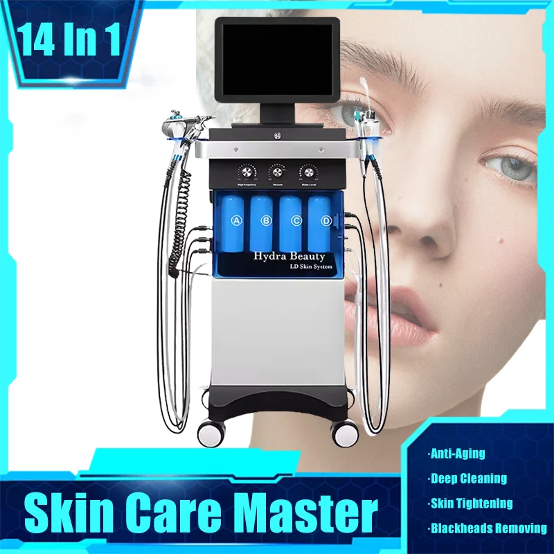 

14 In 1 Hydro Dermabrasion Bubble Oxygenation Ultrasonic Scrubber Hydrodermabrasion Facial Clean Skin Rejuvenation SPA Beauty