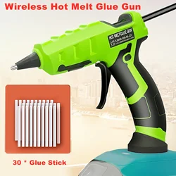 Lithium Battery Glue Gun Wireless Hot Melt Glue Gun with 30pcs 7mm Diameter Glue Stick for Makita Batteries Prevent Overheating