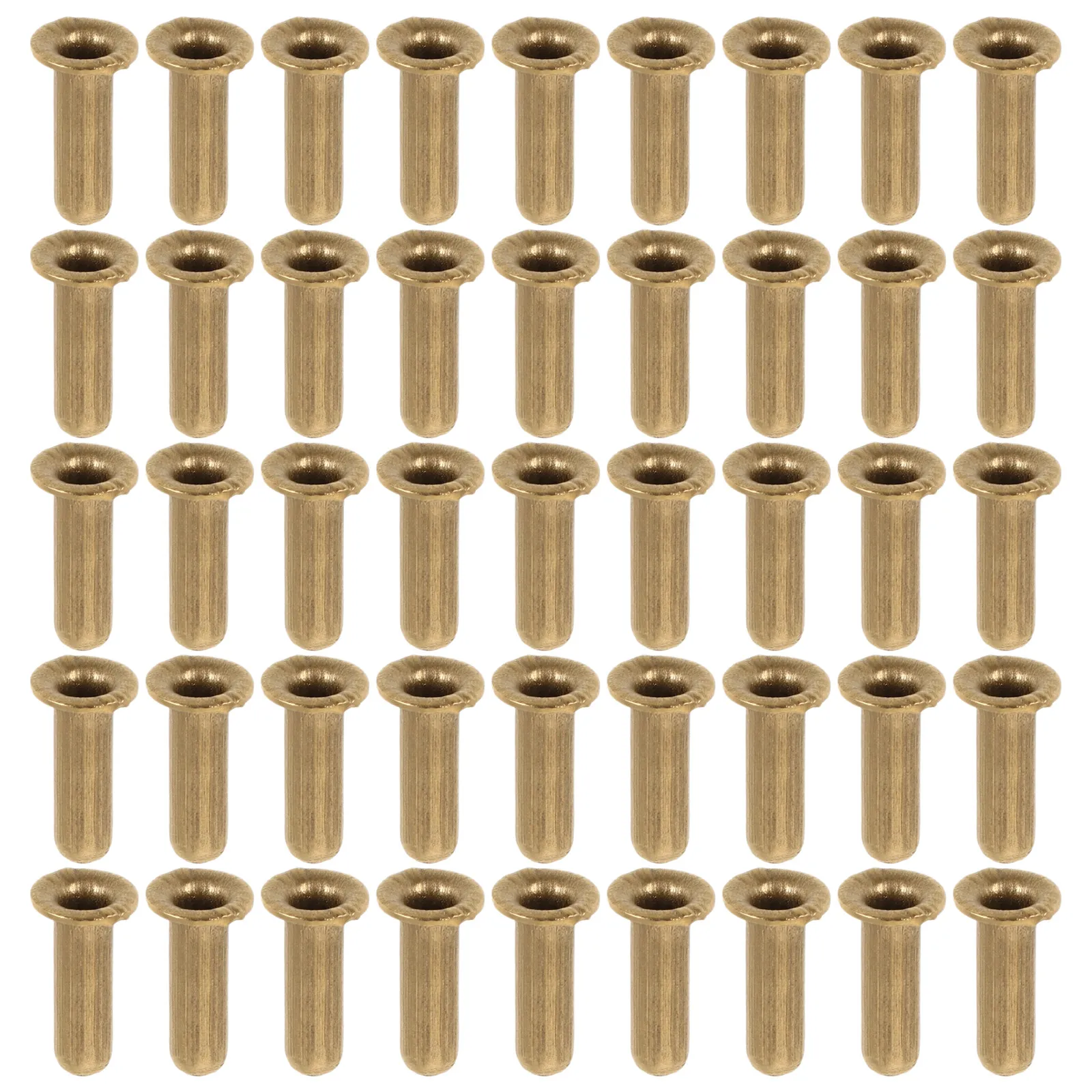 100Pcs Harp Rivets Hollow Metal Tubular Eyelet Fastener Set 8mmx2.5mm for Lyre String Repair Musical Instrument Accessories