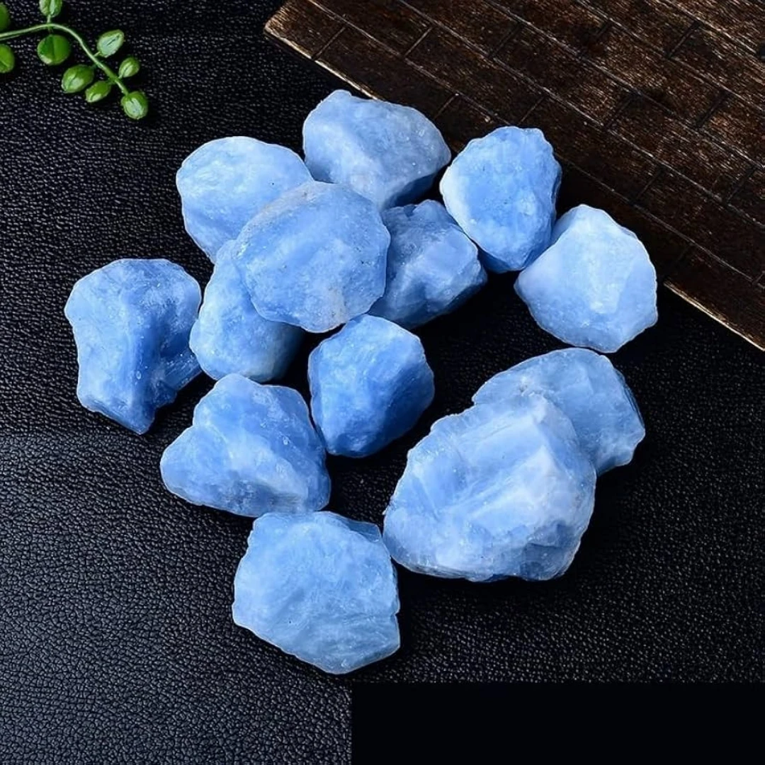 Piedra cruda de calcita azul Natural de 40g/120g/240g, piedra difusora, espécimen Mineral de forma Irregular, regalo de decoración del hogar para pecera