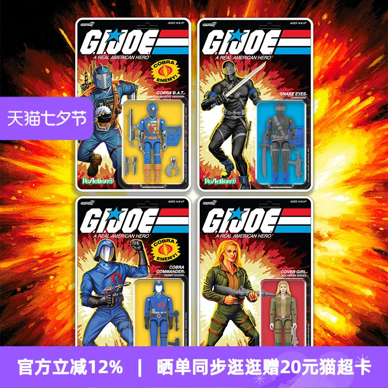 

Super7 G.I. Joe Action Figures – Snake Eyes, Scarlett, Cobra Commander & Soldiers, Special Forces Collectible Toys