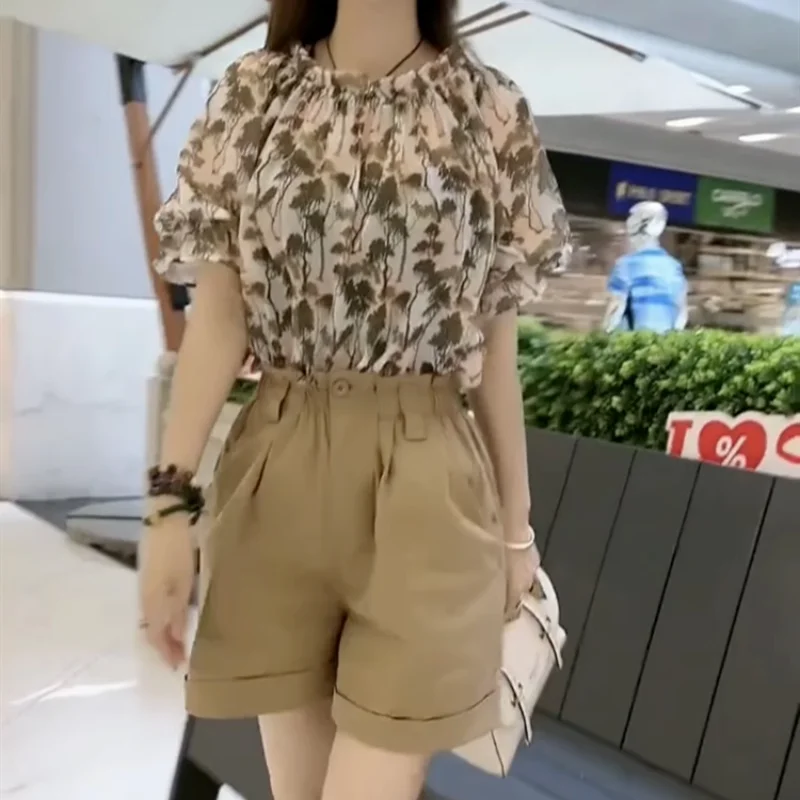 

Women's Short Sets 2 Pieces Fashion Tailoring Top and Bottom Female Shorts New in Matching Outfit Trends Korean Style Novelty