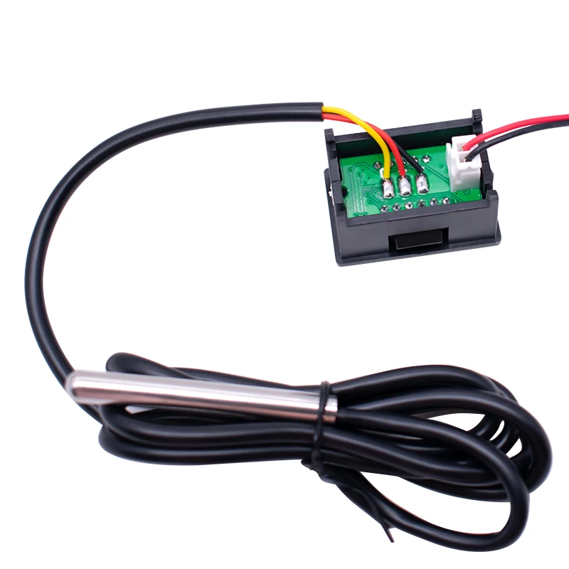 Cyfrowy termometr DS18B20 wodoodporny czujnik temperatury IC Tester wyświetlacz LED DC4-28V -50 ~ 125 celsjusza 0.36 Cal czerwony niebieski — zdjęcie produktu 5