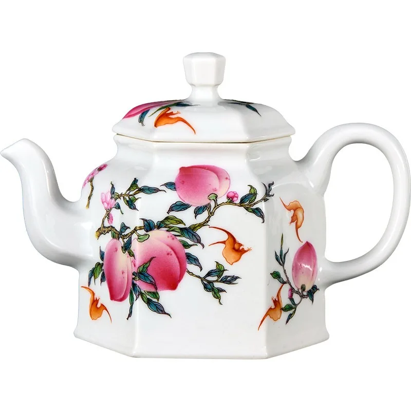 Ceramic teapot Jingdezhen high-end enamel color hand-painted, pot to make tea, single pot