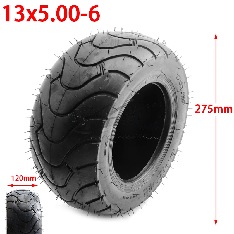 Electric Scooter Modified Tubeless Tire Universal 13x5.00-6 Kart Anti-Slip Thickened Wear-Resistant Vacuum Tire Accessories