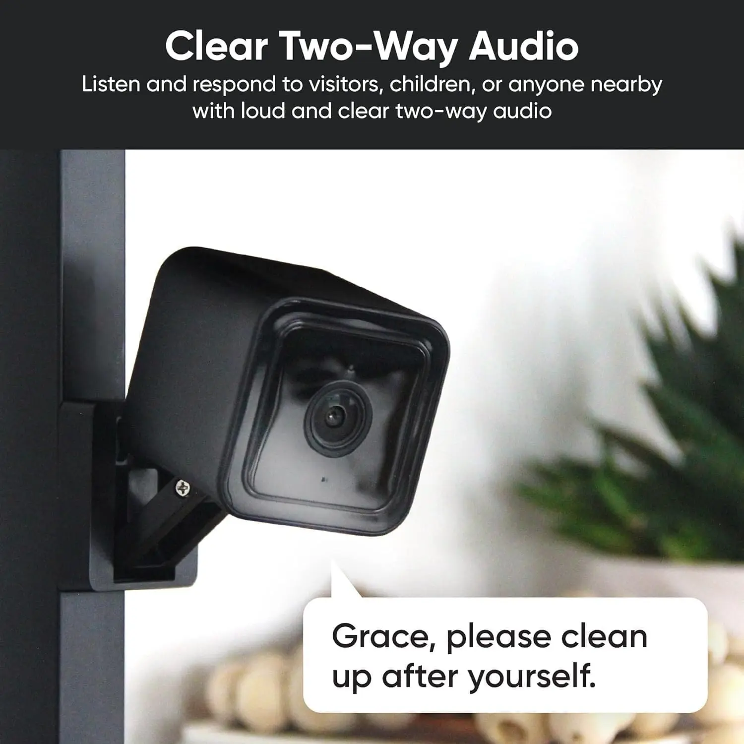 

Cam V3 Smart Home Security Camera, Indoor/Outdoor Use, 1080p Plug-in, Color Night Vision, Motion Detection, Two Way Audio