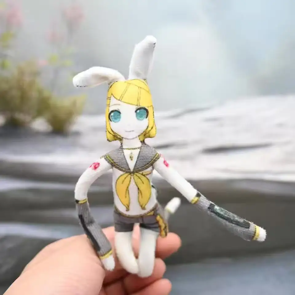 //Cute Anime Kasane Teto Mizuki Len Rin Cosplay Doll Stuffed Mascot Twistable Shape Body Wire Skeleton Action Dolls Accessories - view 4