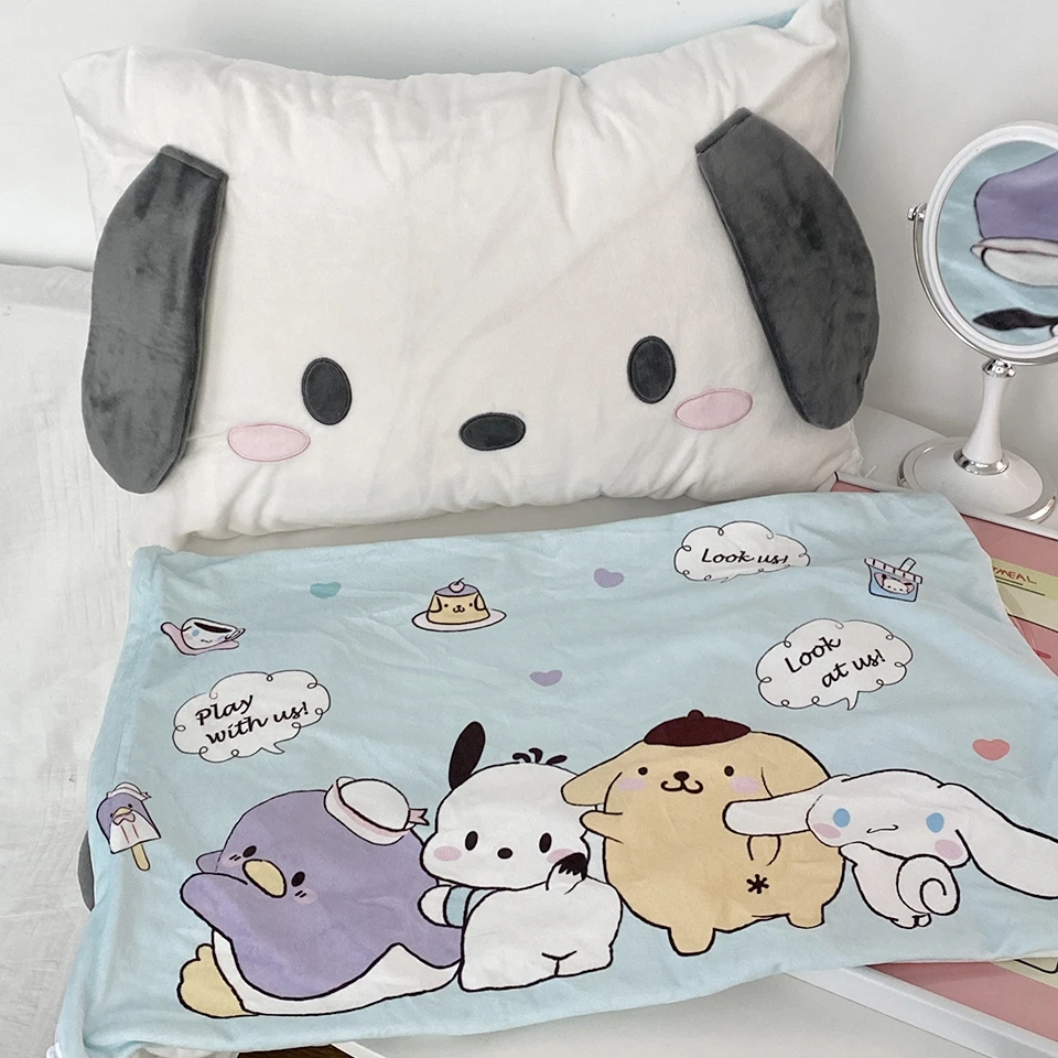 Pochacco-funda de almohada de estilo japonés, cojín trasero, solo funda de almohada para cama, decoración del hogar, regalos para niñas