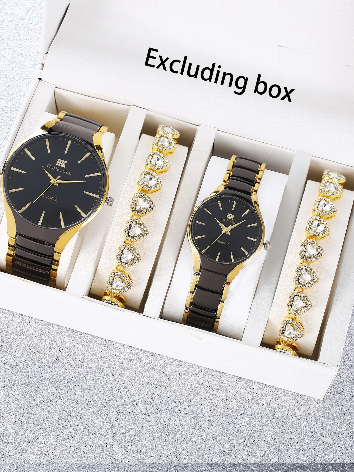 4-piece exquisite and versatile women's watch set, fashionable quartz watch, casual steel strip watch, women's watch set