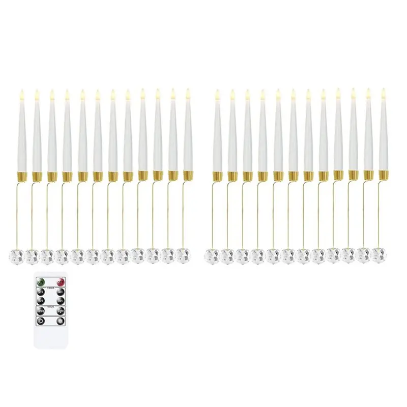 A93Z LED Short Taper Candles Flickering Remote 0.5