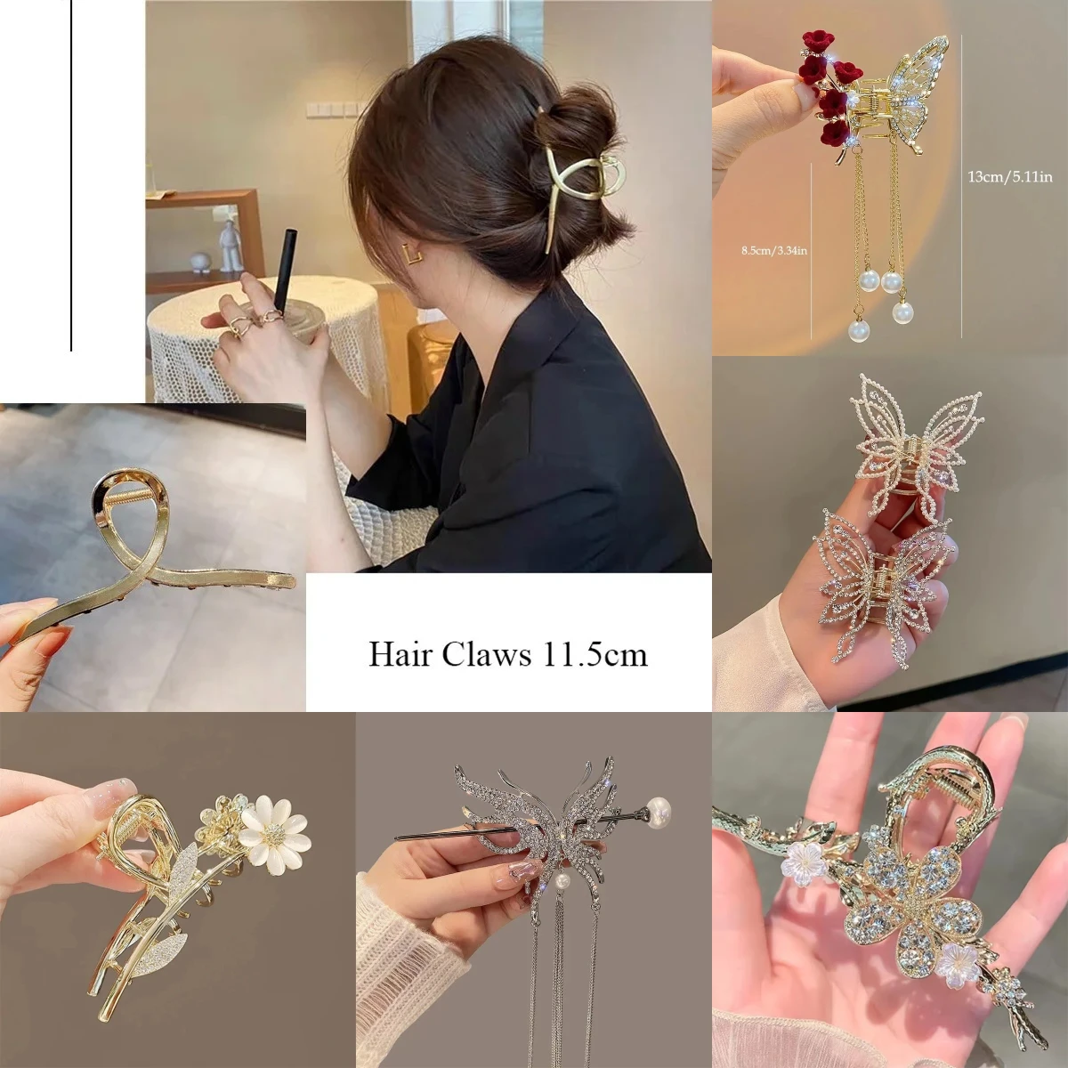 Female hair accessories, claw shaped hair accessories, metal hair accessories, claw shaped hair accessories for girls