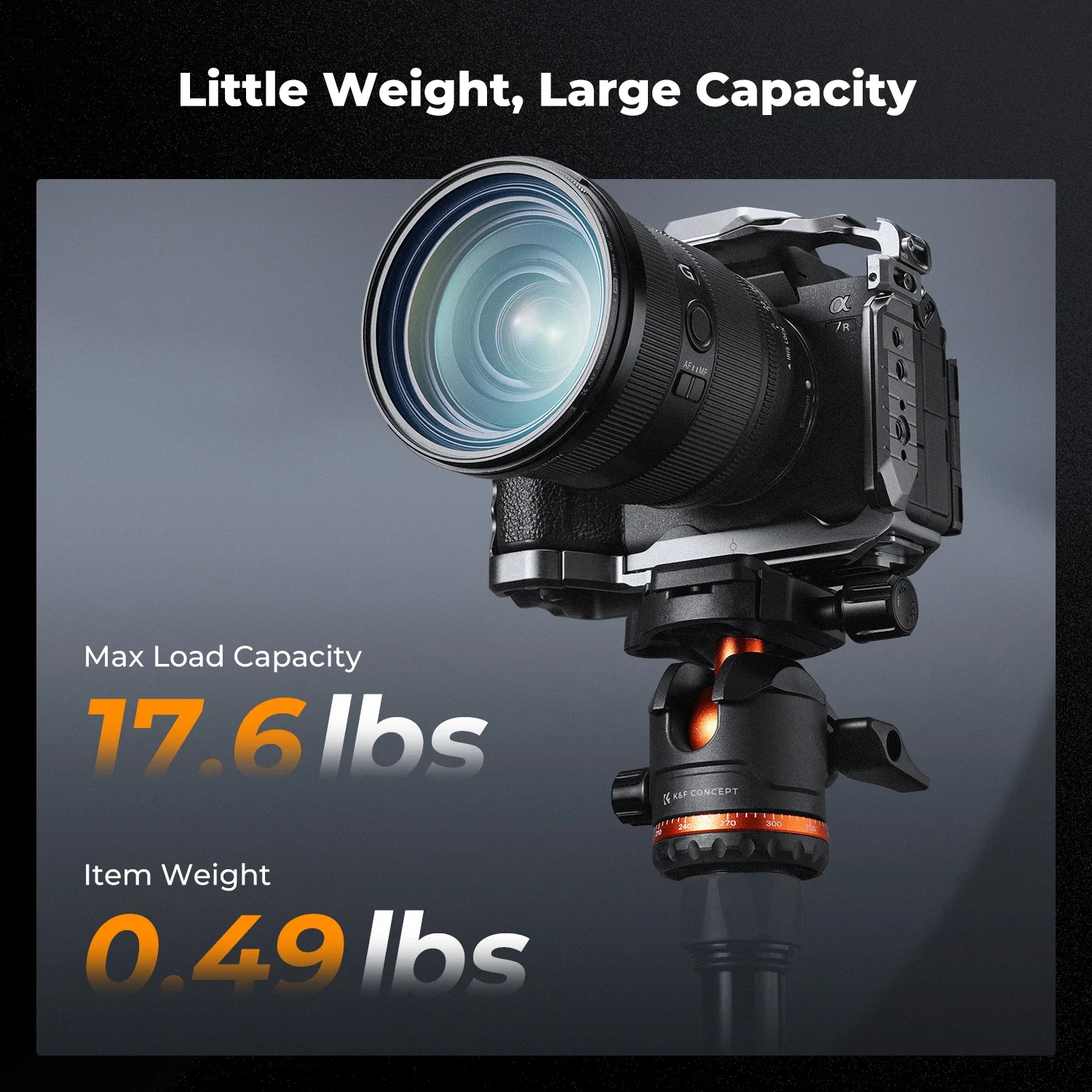 K&F CONCEPT Głowica Kulowa do Statywu 36mm Wytrzymała Głowica 8kg Panorama 360° z Odczepianym Uchwytem i Blokadą Pochylenia Mocowanie Arca Swiss — zdjęcie produktu 4