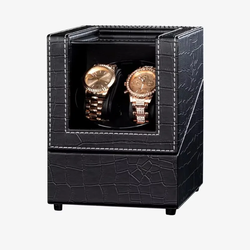 

New luxury modern PU leather single winding machine automatic watch storage box display fashion case