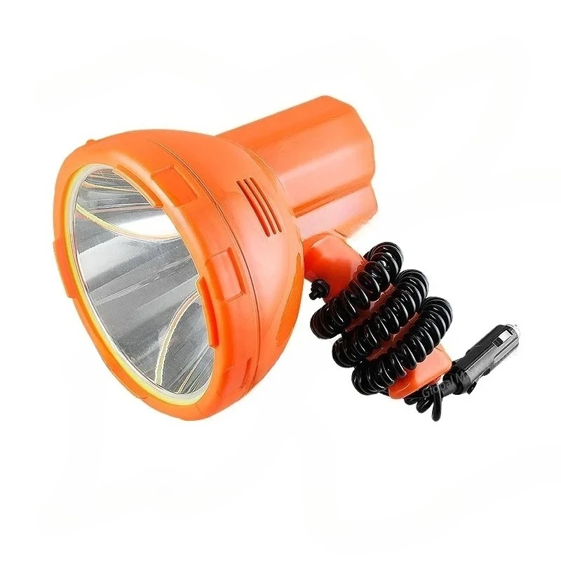 

Marine handheld vehicle-mounted flashlight with strong long-range 100W outdoor work led night fishing, 12V battery searchlight