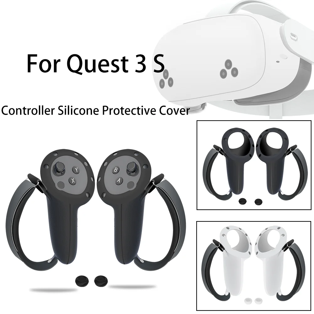 Protective Cover For Meta quest 3 / quest 3s VR Touch Controller Case Sleeve Knuckle Strap Handle Grip Cap