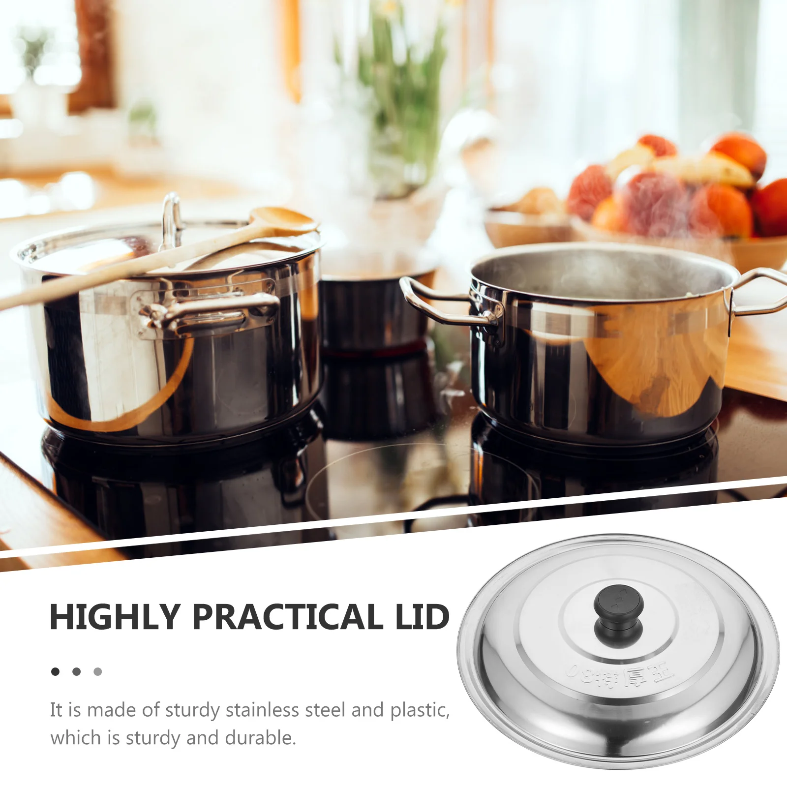 

Крышка кастрюли из нержавеющей стали, изысканное качество изготовления, многофункциональная крышка для кастрюль, ведра, аксессуары для дома, крышка кастрюли