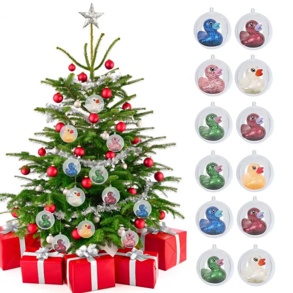 

Shiny Duck Christmas Baubles Transparent Christmas Balls Christmas Ball Ornaments with Duck Dinosaur for Tree for Holiday