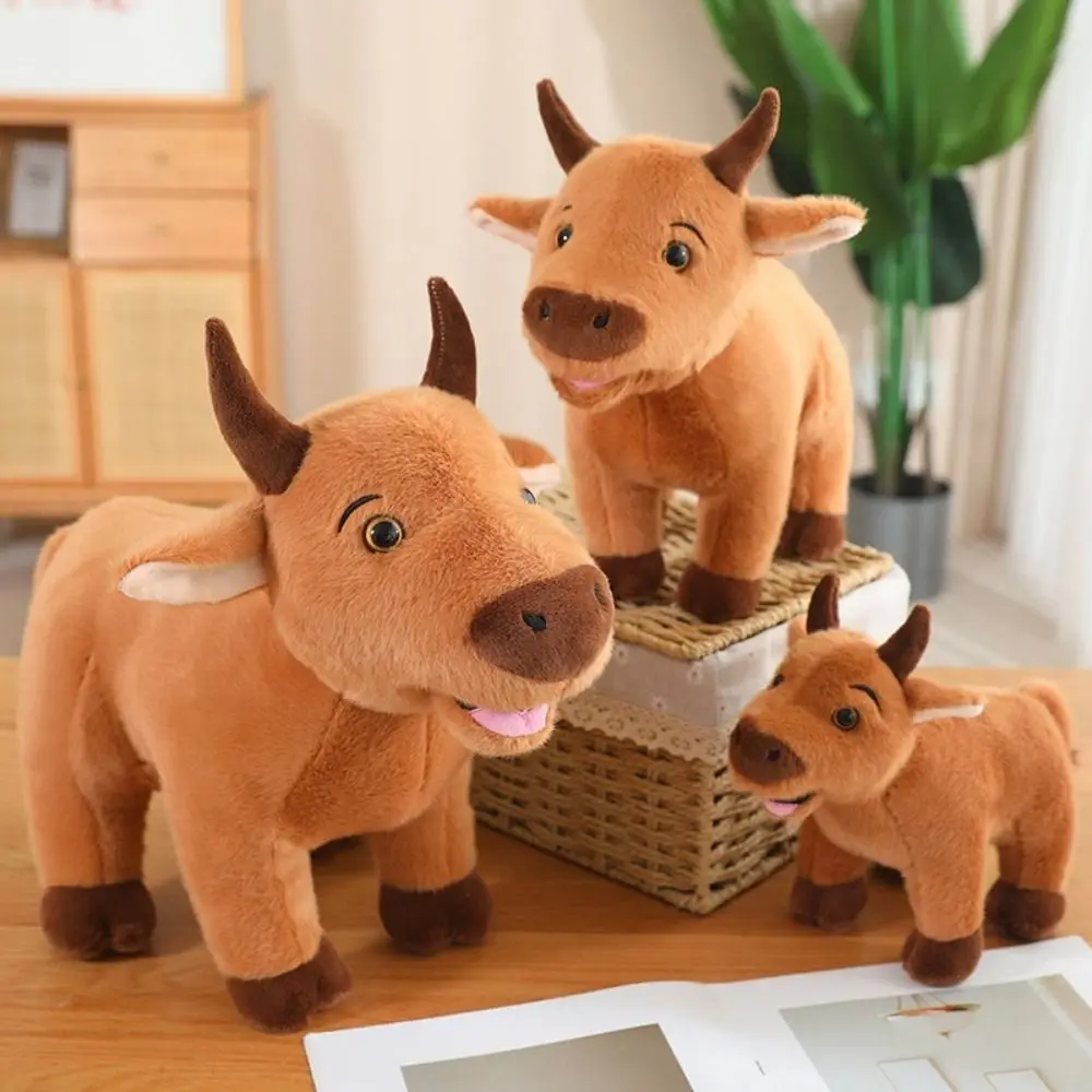 

Stuffed Bull Cattle Animal Plush Doll ReaListic Simulation Scalper Bull Plush Toys Soft Fluffy Ox Cattle Stuffed Dolls