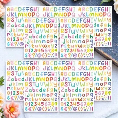 

10 Sheets Number Letter Stickers Clear Alphabet Decals for Craft DIY Scrapbooks Greeting Cards Scrapbooking Stickers