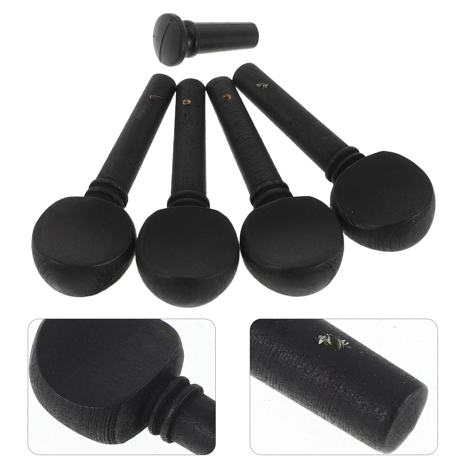 

1 set 4 4 Violin Accessories Black Wooden Tuning Pegs Tail Endpin Set Wood Parts Stable Violin Tuning Pegs