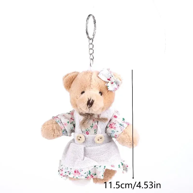 Soft Touch Little Bear Plush Doll Keychain, Stuffed Rabbit Couple Pendant, Bag Accent, Ideal Backpack Hanging Decorative Gift