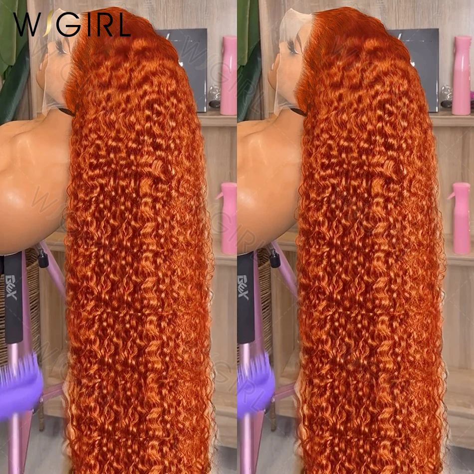 Wigirl Ginger Hd Lace Wig 13x6 Human Hair Deep Wave Wigs Brazilian Ginger Orange Loose Water Curly Lace Frontal Wig For Women