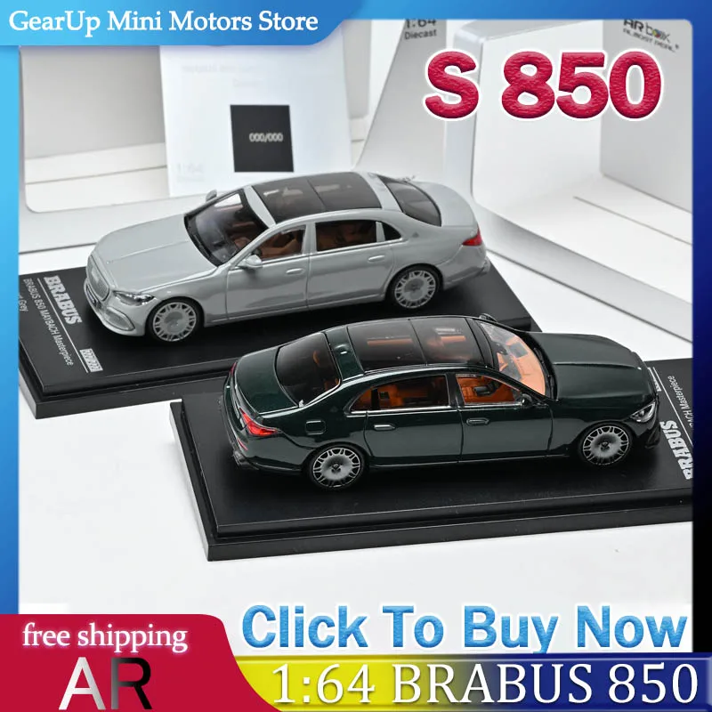 

Almost Real 1:64 Brabus 850 Maybach Diecast Car Model Emerald Green And Dessert Grey For Car Collection Display Enthusiasts Toy