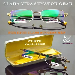 Claravida Men Titanium Senator Antireflective Coated Aspherical Briller Reading Glasses+1.0 +1.5 +2.0 +2.5 +3.0 +3.5+4.0