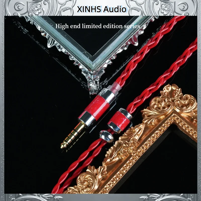 XINHS X01 4-Core Shielded Coaxial 7N Single Crystal Copper Headphone Upgrade Cable 0.78 2pin/HD650/IE900/QDC/MMCX，2.5/3.5/4.4mm image 3
