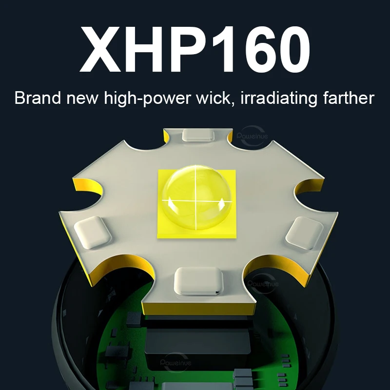 1800000LM High Power Diving Flashlight XHP160 Super Bright Professional Diving Torch IPX8 Waterproof Scuba Lamp Amphibious Light