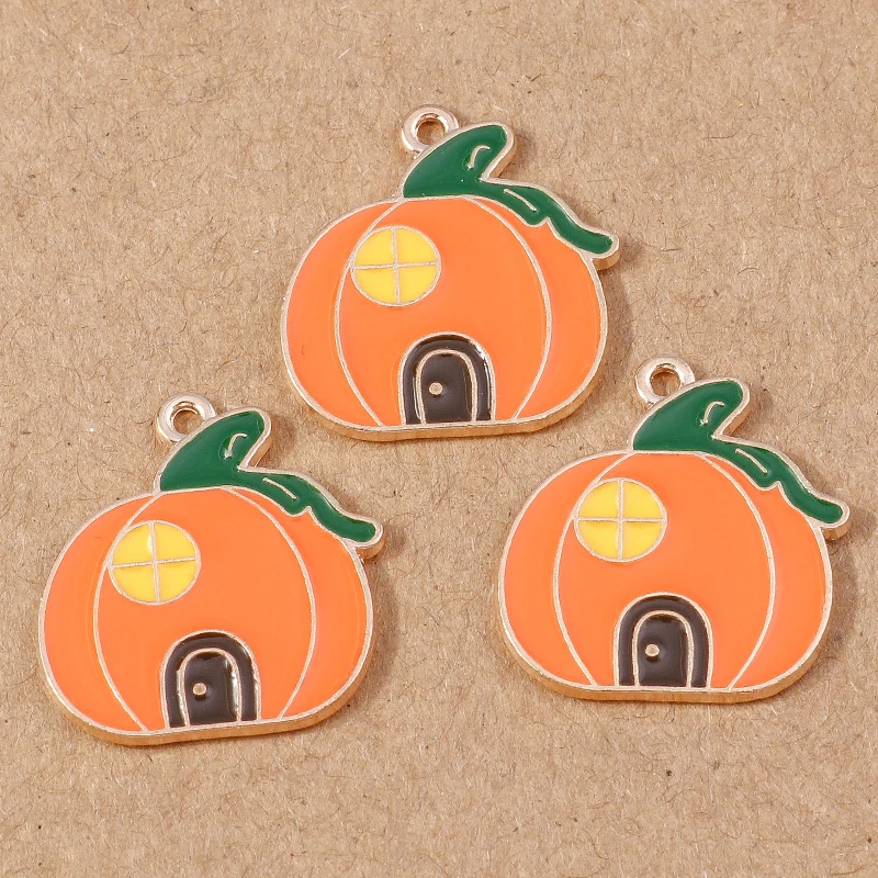 10 قطعة جديد المينا هالوين سحر اليقطين الخفافيش شبح المعلقات ل قلادة أقراط سوار DIY بها بنفسك صنع المجوهرات الملحقات #6