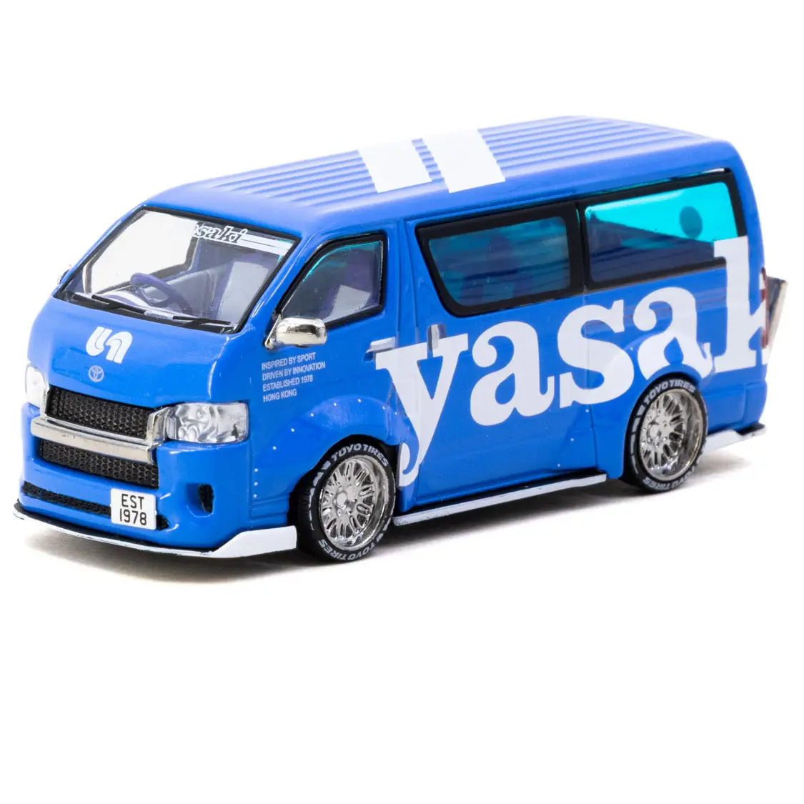 In stock 1: 64 New Hiace Widebody Yasaki pop-up store special edition alloy static car model, limited edition, gift, rare model