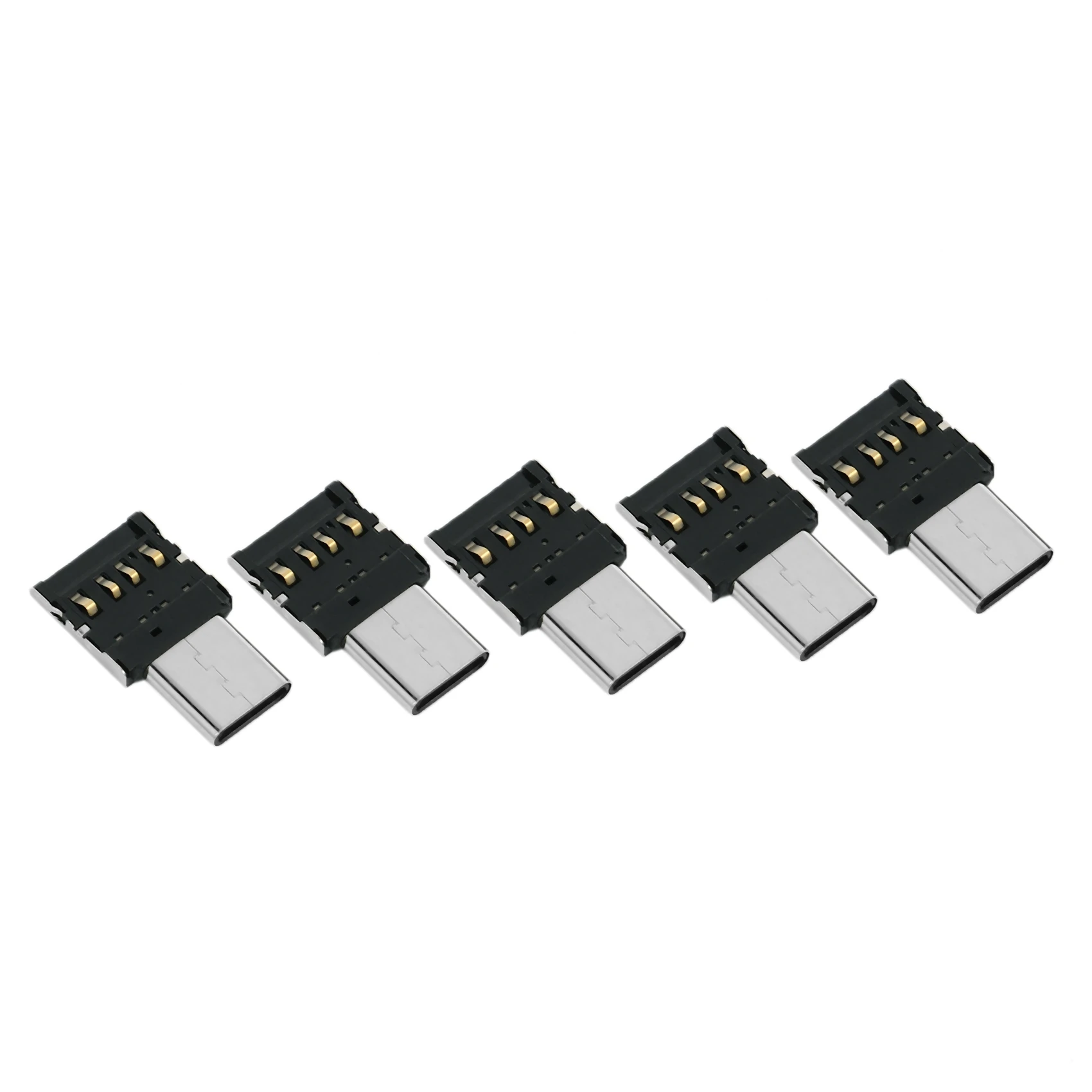 Переходник ультра мини USB-C/USB 2.0, Для сотового телефона, планшета, USB кабеля и флеш-накопителя, поддержка OTG, 5 шт.