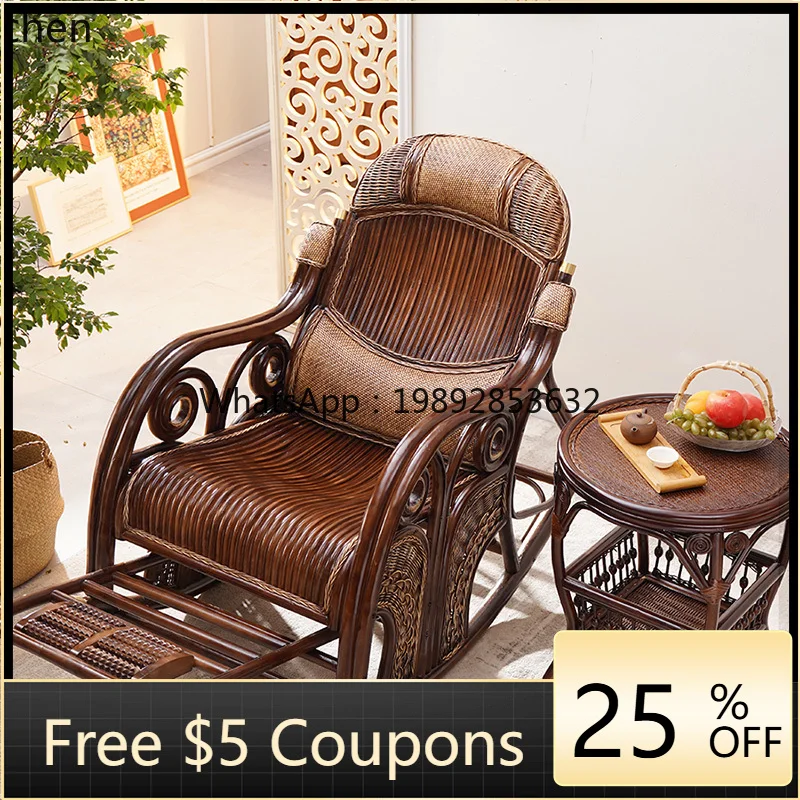 U3 Natural rattan rocking chair adult sofa household cushion living room