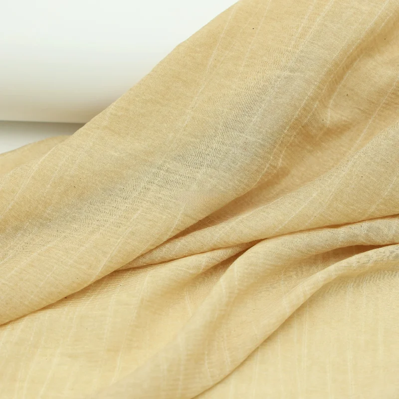 

Cotton Linen Blend Fabric Light Beige Irregular Vertical Stripe Sheer Smooth Breathable Shirt Hanfu Dress Craft Spring Summer