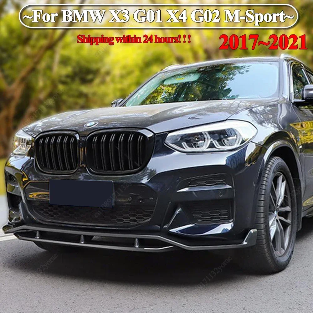 For BMW X3 G01 X4 G02 M40i M40d M-Pack M-Sport 2017-2021 Car Front Bumper Lip Spoiler Splitter Diffuser Deflector Bodykit Tuning