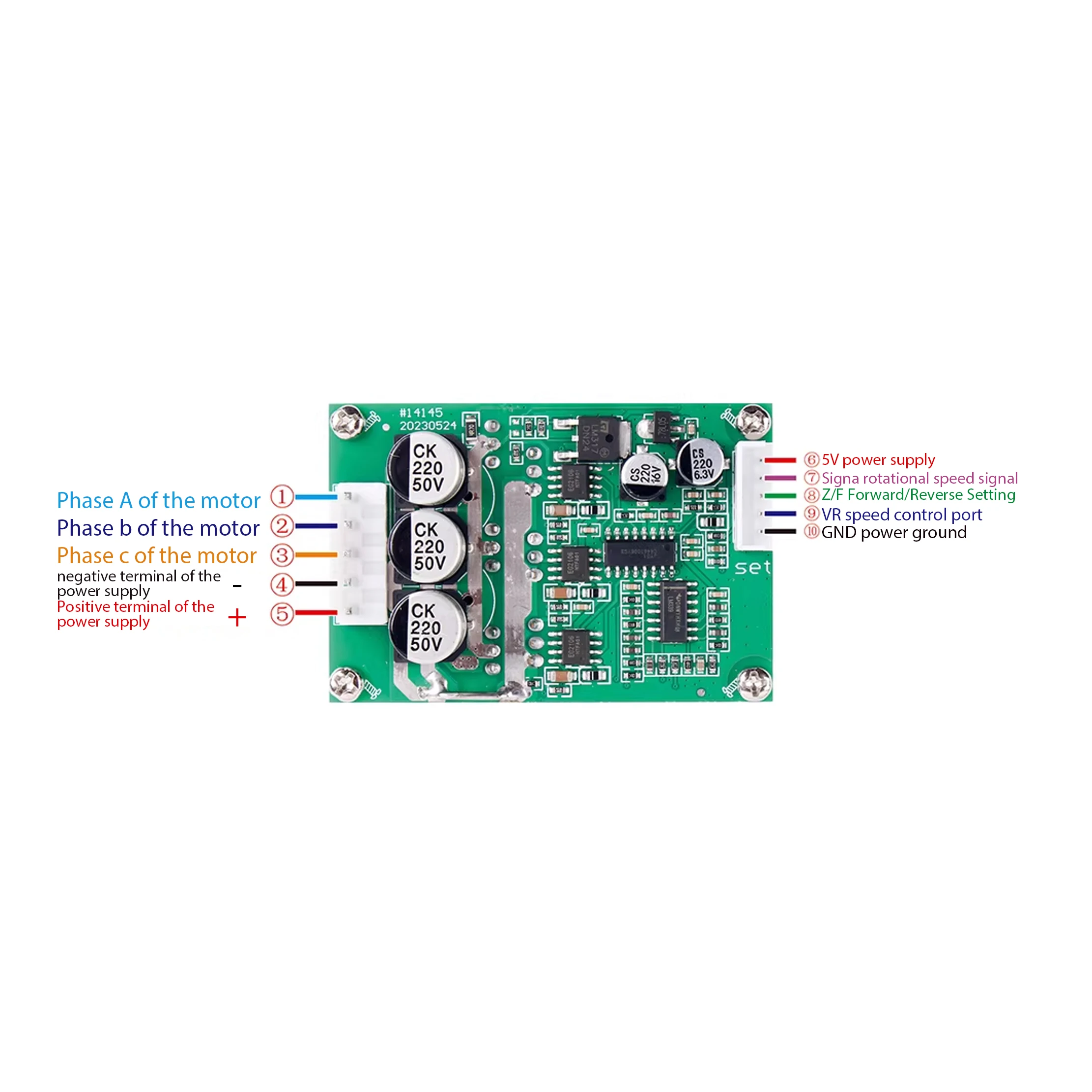 500W Brushless Hall Free Motor Driver Board DC12-36V 15A High Power Foward Reverse Speed Regulator Module Speed Controller