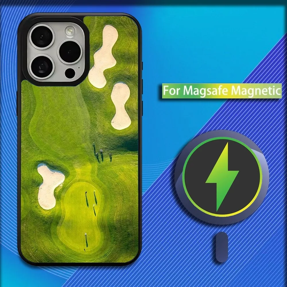 Ball Golf Course Phone Case For iPhone 16,15,14,13,12,11,Plus,Pro,Max,Mini Magsafe Magnetic Wireless Charging