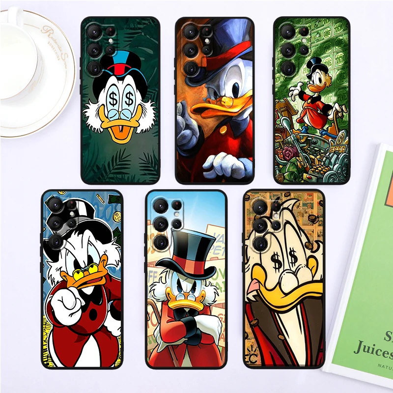 Disney McDuck Scrooge Cool For Samsung Galaxy S24 S23 S22 S21 S20 FE S10 S10E Plus Ultra Pro Lite 5G Black Cover Phone Case