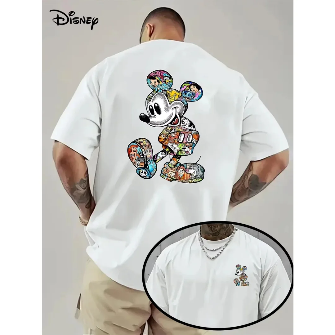 เสื้อยืดลายดิสนีย์มิกกี้เมาส์แฟชั่นฤดูร้อนกีฬาผ้าฝ้ายแท้เสื้อยืดผู้ชายเสื้อผ้าเด็กเสื้อยืด Y2k ผู้หญิง