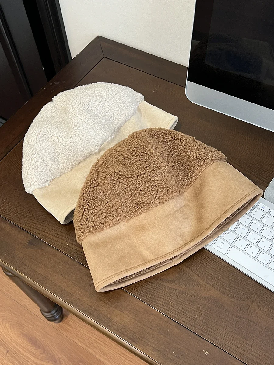 Lamb wool hat yuppie cold-proof melon fur hat winter male and female landlord hat