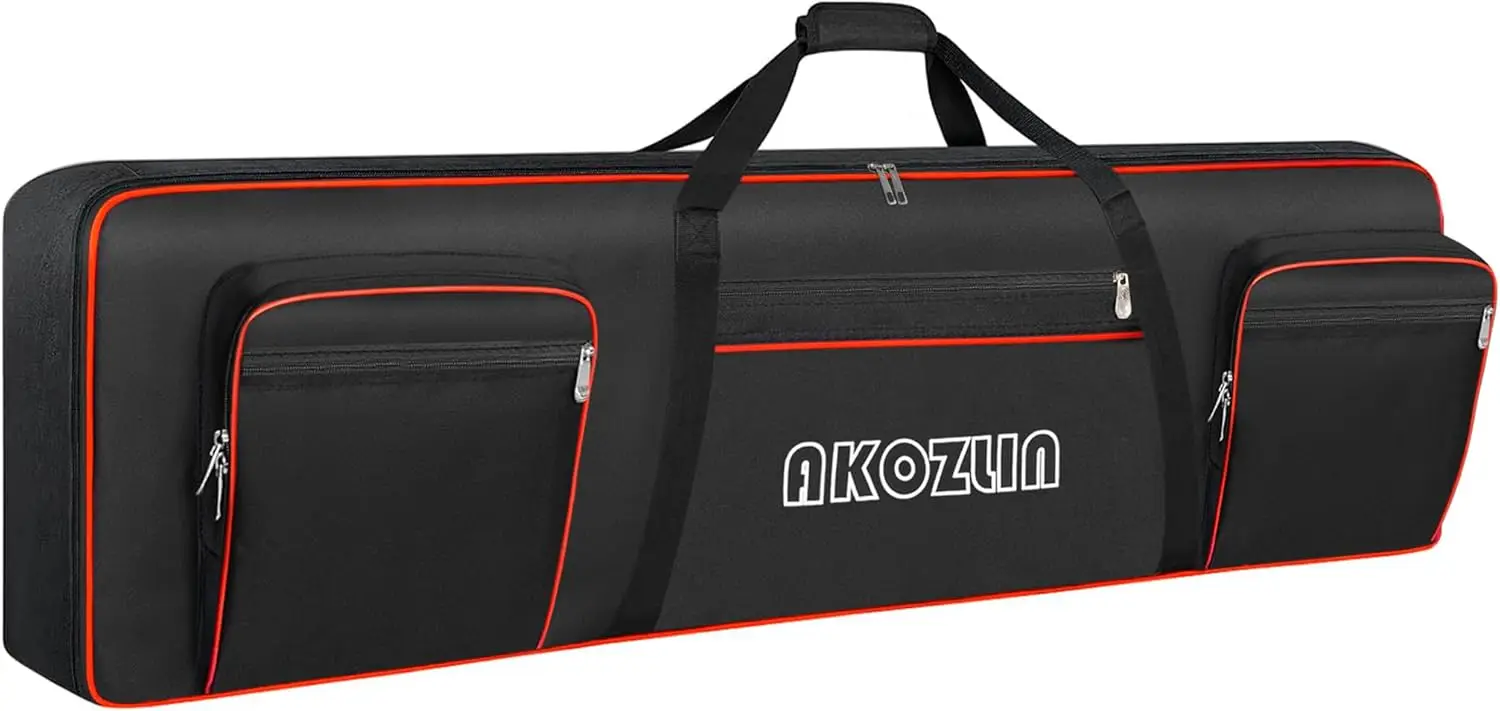 

88-Key Electric Piano Keyboard Bag with Adjustable Straps, 5 Pockets & Waterproof Design - Fits Up to 54.1x13.18x6.69 Inches