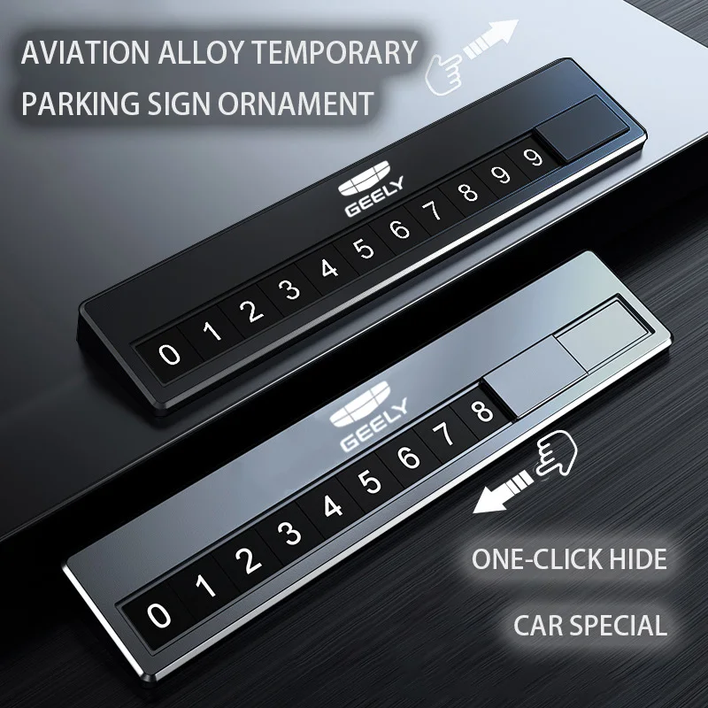 Temporary Parking Mobile Phone Number Plate Ornaments For Geely GX3 Atlas Coolray Cross Emgrand 8 GS Geometry C Manjaro 2024