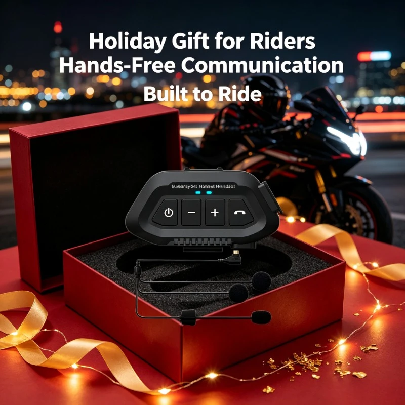 Casque avec assistant vocal intelligent, montage sur casque, casque de communication étanche, système d'intercom mains libres pour appels clairs, équipement audio anti-interférences pour scooter, livraison quotidienne, long trajet, moto, voyage sur route, conduite.