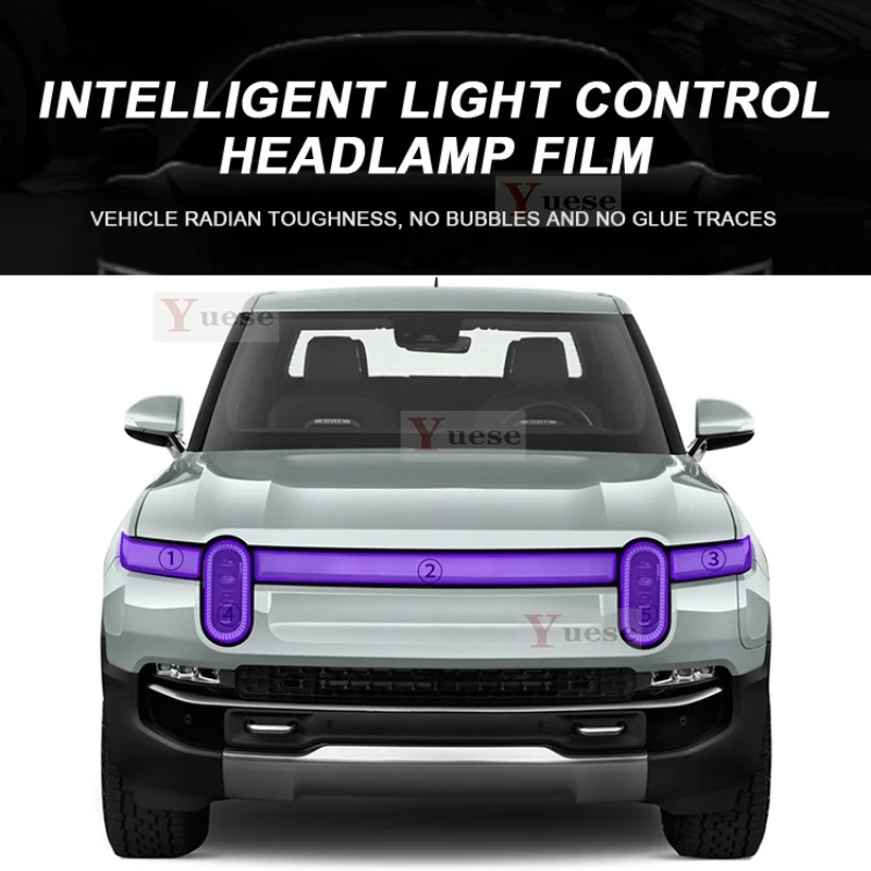

Для Rivian R1T 2021-2023 2 шт. защитная пленка для фар автомобиля прозрачная дымчатая черная наклейка из ТПУ