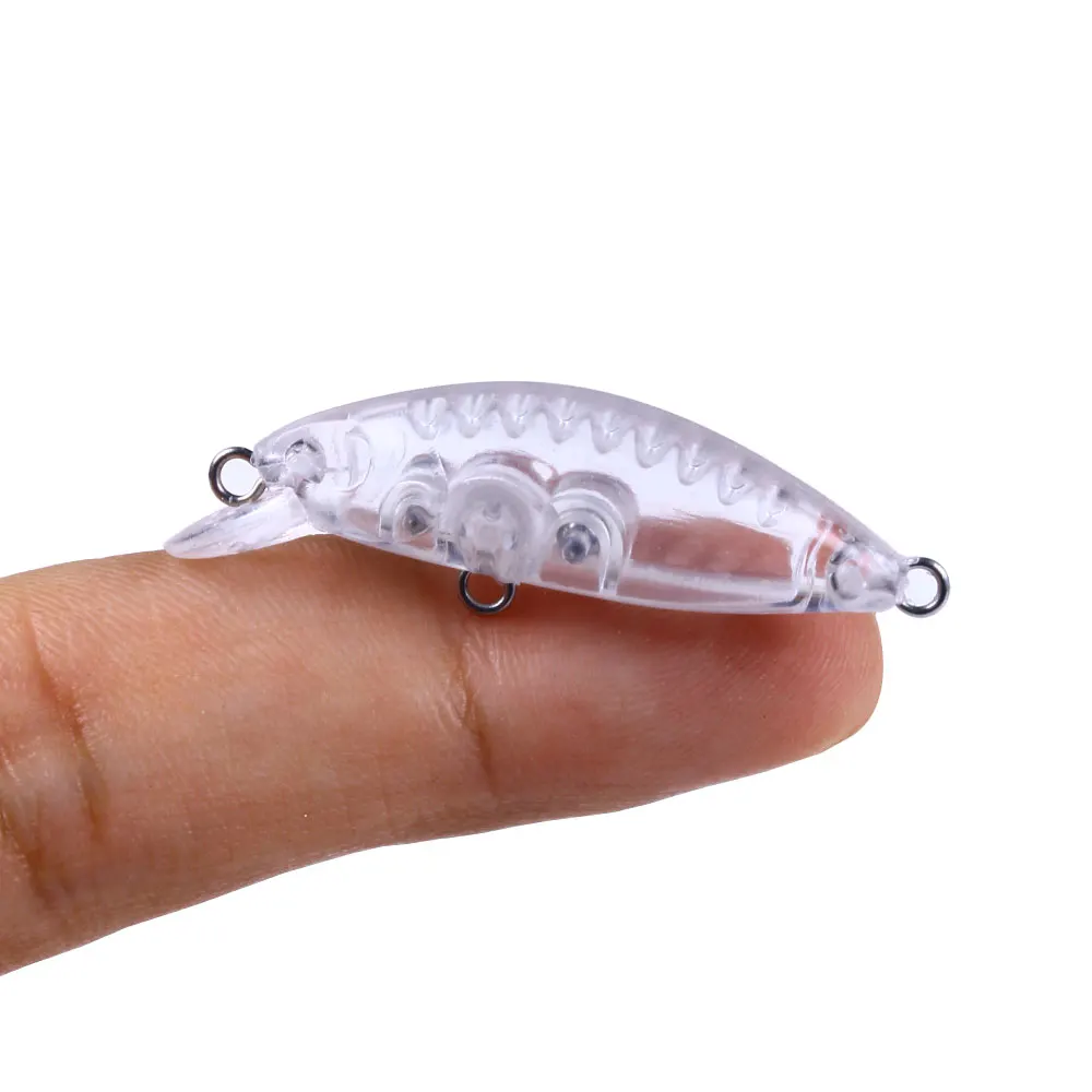 10pcs 4cm 1.7g mini Minnow blank nude baits Slow Sinking crankbait Popper Vib Unpainted Lure Bodies DIY Fishing Gear