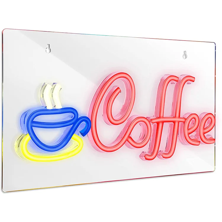 Coffee Neon Sign Cafe Restaurant Hotel Wall Decor USB Powered Custom Neon Sign for Coffee Shop Bar LED Night Light 42*22cm