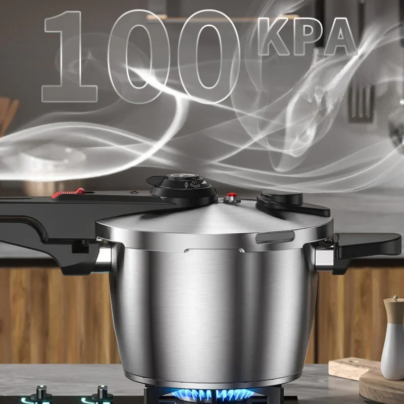 60/ 100kPa Adjustable Low and High Pressure Stewing Pot 304Stainless Steel 4/5/6L Pressure Canner Explosion Proof Olla A Presión